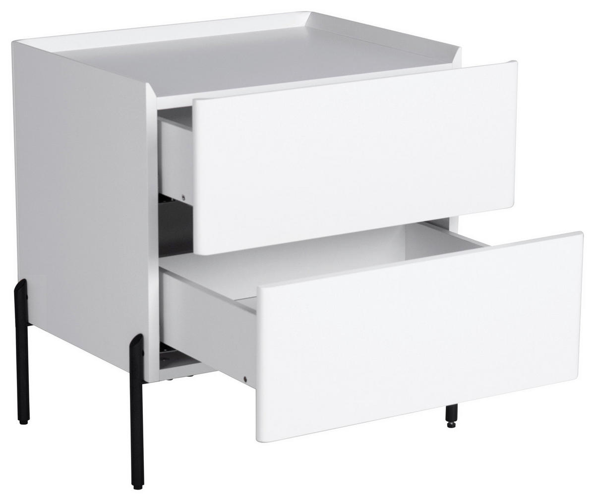 NACHTSCHRANK 50/55/40 cm  - Weiß, Design, Holzwerkstoff/Metall (50/55/40cm) - Livetastic