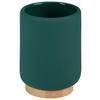 ZAHNPUTZBECHER MARLENE  - Dunkelgrün/Braun, Basics, Holz/Keramik (6,7/10/6,7cm) - Sadena
