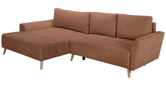 ECKSOFA in Webstoff Dunkelorange  - Buchefarben/Dunkelorange, KONVENTIONELL, Holz/Textil (169/294cm) - Carryhome
