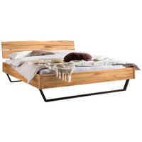 BETT 140/200 cm  in Buchefarben, Schwarz  - Buchefarben/Schwarz, Design, Holz/Metall (140/200cm) - Hasena