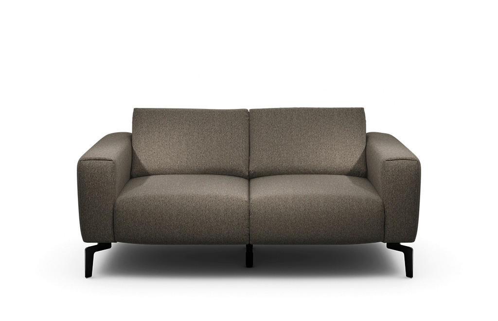 2-SITZER-SOFA Chenille Braun  - Schwarz/Braun, Design, Textil/Metall (180/86/86-94cm) - SENSOO