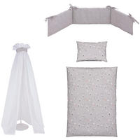 RÁCSOS KISÁGY SZETT 4 részes Cozy Sheep  - natúr/fehér, Basics, textil (100/140/160cm) - Patinio