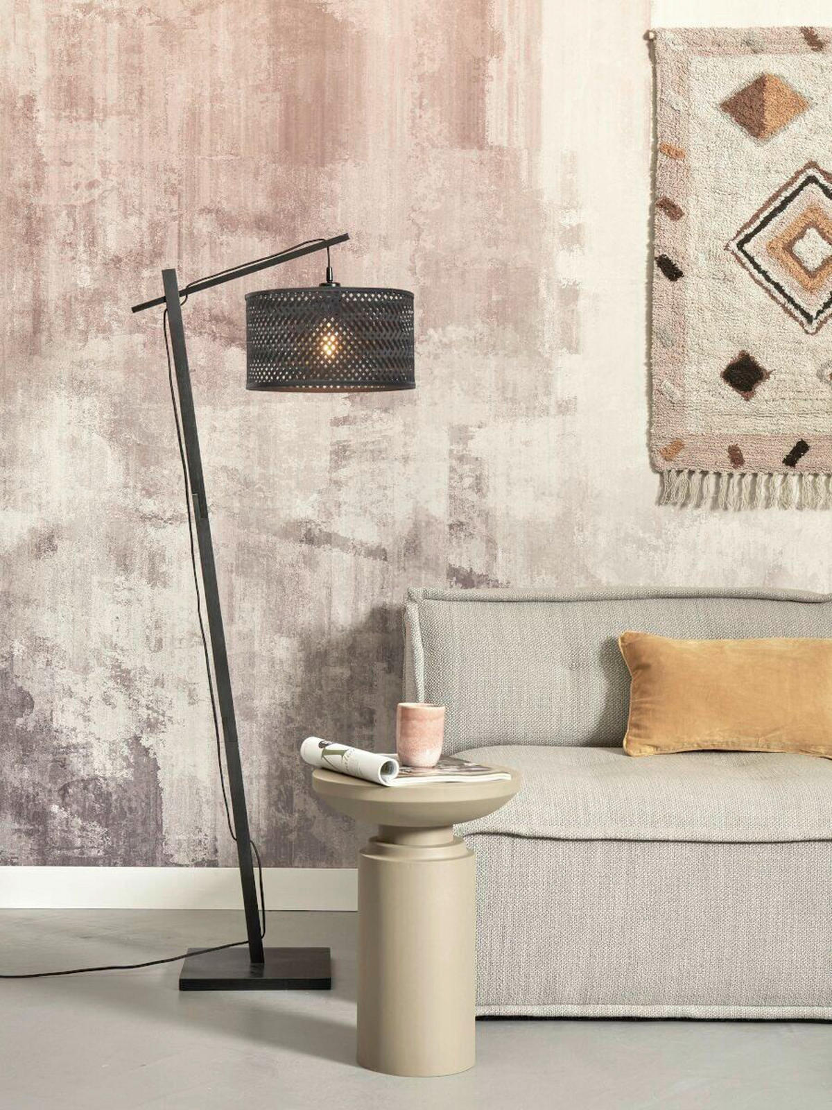 STEHLEUCHTE Industrial 58/32/150 cm  - Schwarz, Trend (58/32/150cm) - Good & Mojo