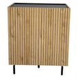 HIGHBOARD LINO in 80/95/40 cm - Eichefarben/Schwarz, Design, Holzwerkstoff/Metall (80/95/40cm) - Xora