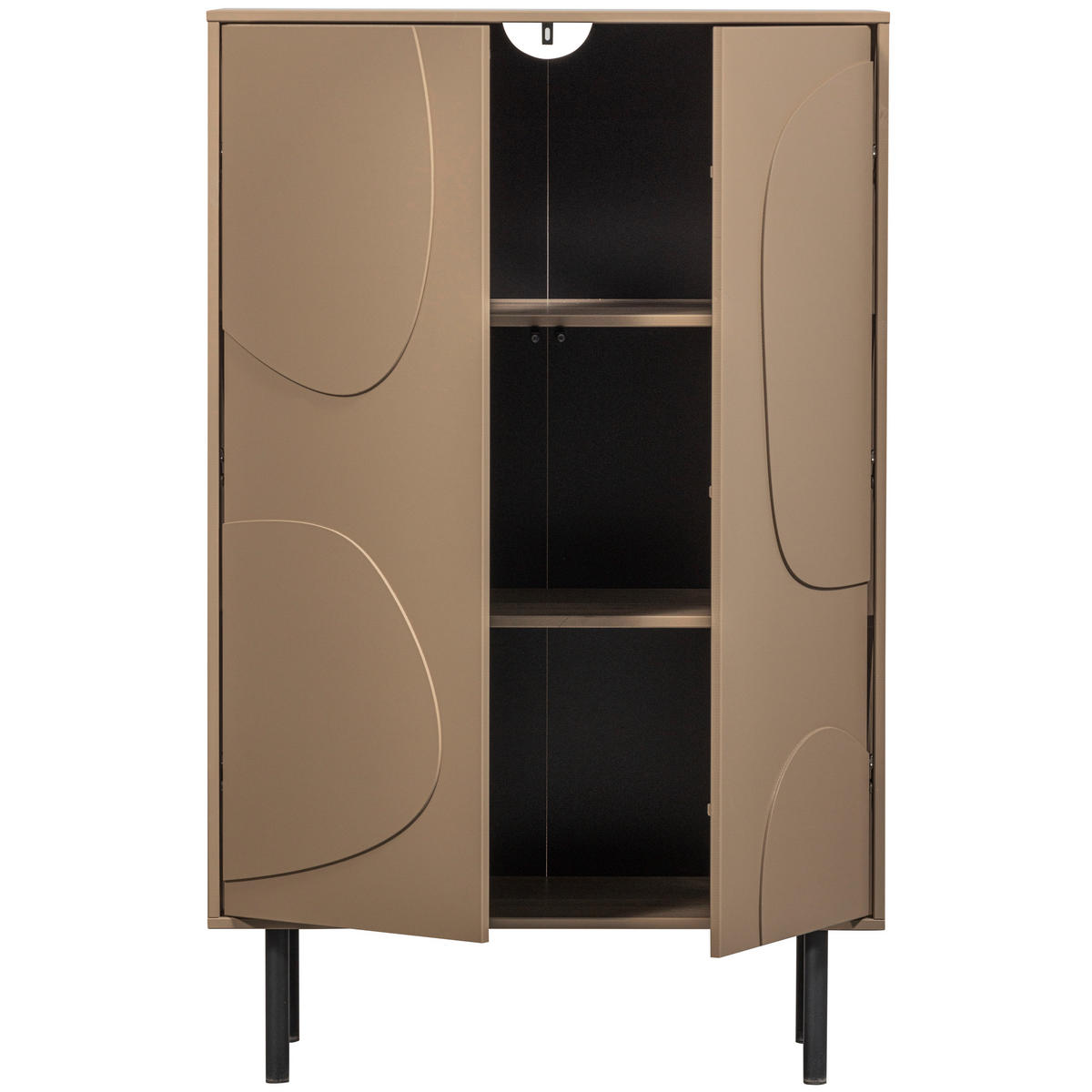 KOMMODE Cadiz  in 85/135/40 cm  - Schlammfarben/Schwarz, Design, Holz/Metall (85/135/40cm) - Livetastic