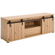 LOWBOARD  in 160/56/40 cm  - Eichefarben/Schwarz, LIFESTYLE, Holzwerkstoff/Kunststoff (160/56/40cm) - Landscape