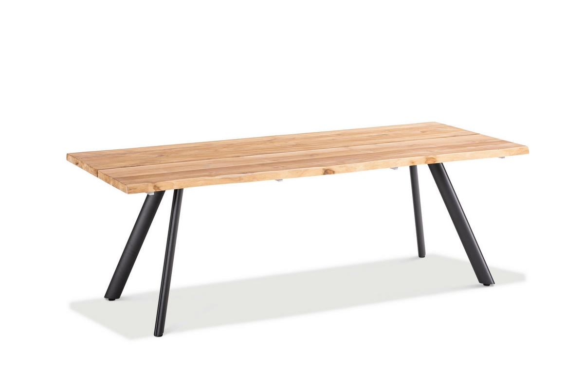 GARTENTISCH 220/95/76 cm  - Anthrazit/Teakfarben, Design, Holz/Metall (220/95/76cm)