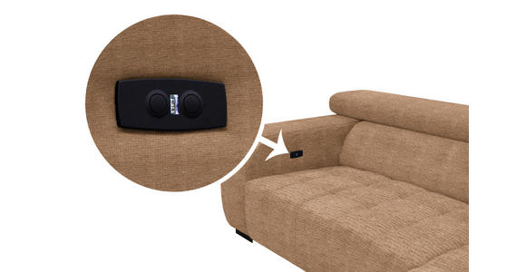 ECKSOFA in Webstoff Orange  279/182 cm  - Schwarz/Orange, KONVENTIONELL, Textil/Metall (279/182cm) - Hom`in