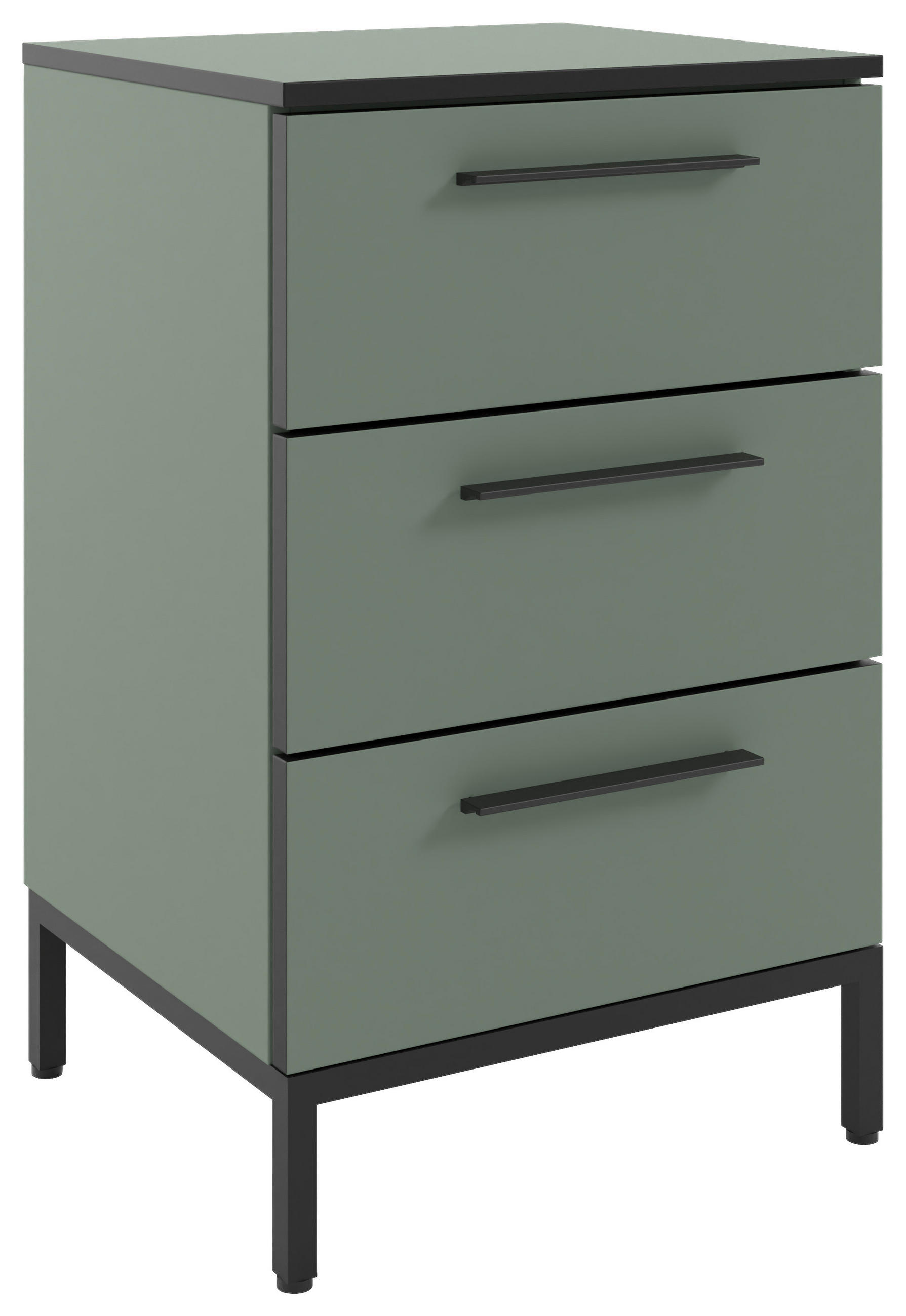 NACHTSCHRANK 45/72,4/40 cm  - Schilfgrün/Schwarz, MODERN, Holzwerkstoff/Metall (45/72,4/40cm)