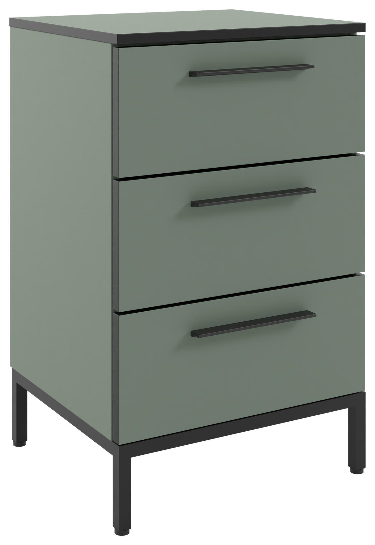 NACHTSCHRANK 45/72,4/40 cm  - Schilfgrün/Schwarz, MODERN, Holzwerkstoff/Metall (45/72,4/40cm)