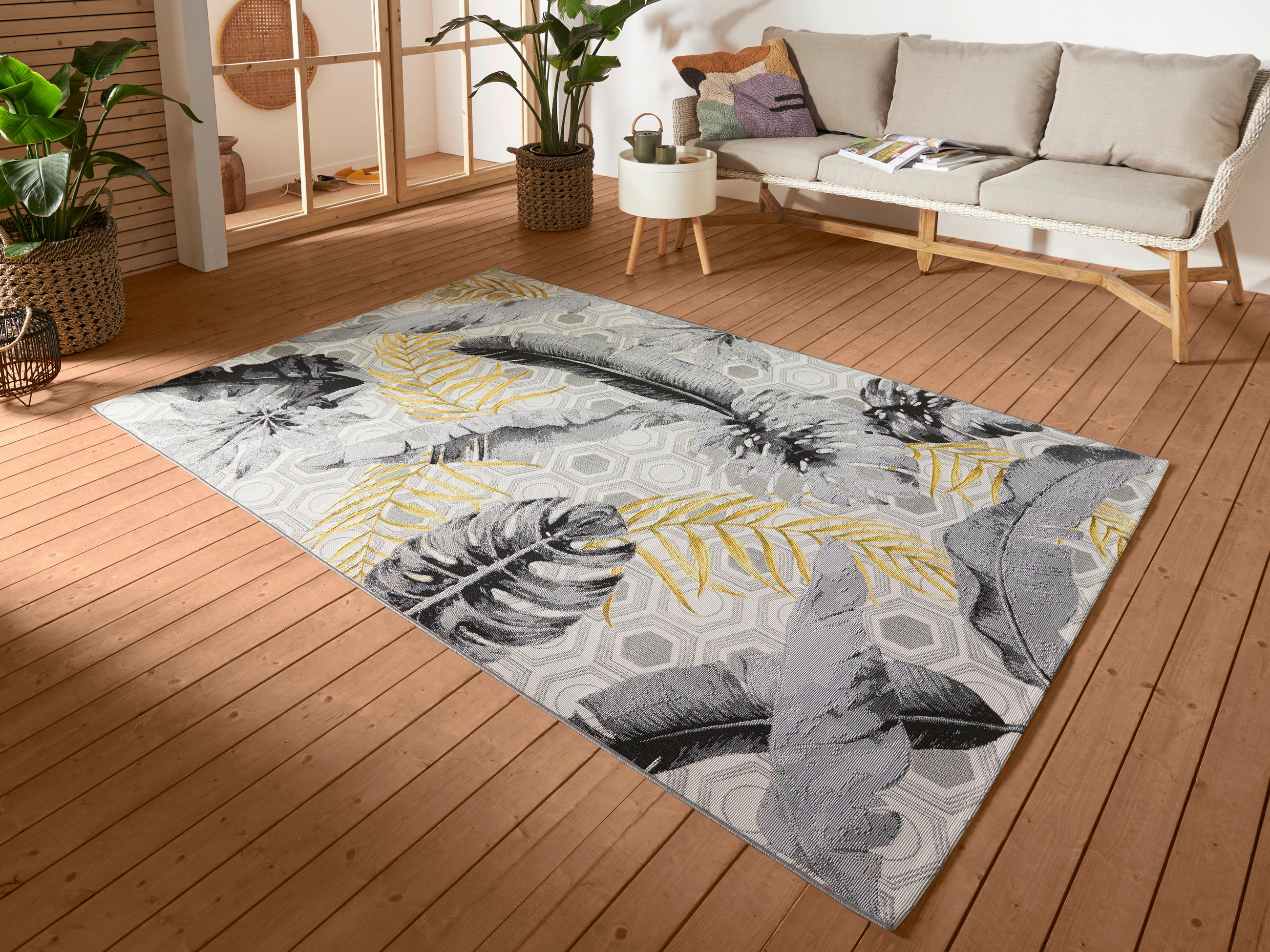 OUTDOORTEPPICH 80/165/165 cm Flair Grau, Multicolor  - Multicolor/Grau, Design, Kunststoff/Textil (80/165/165cm) - Novel