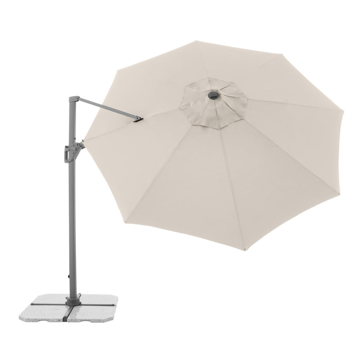 AMPELSCHIRM  350/350 cm  - Anthrazit/Beige, Design, Textil/Metall (350/350cm) - Amatio