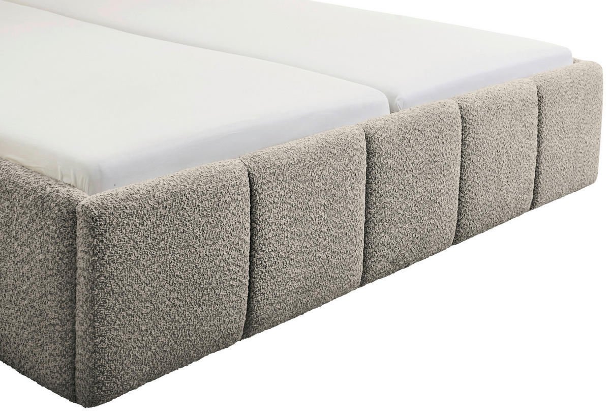 POLSTERBETT 180/200 cm  in Grau  - Schwarz/Grau, Design, Holz/Textil (180/200cm) - Xora