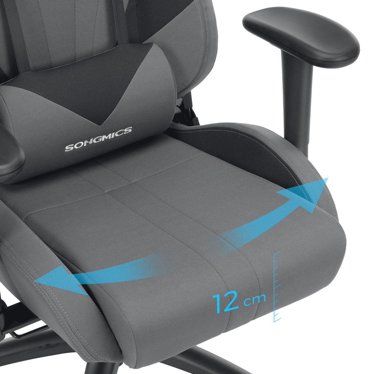 CHEFSESSEL Perkal Schwarz, Dunkelgrau  - Dunkelgrau/Schwarz, Basics, Kunststoff/Textil (71/129/70cm)