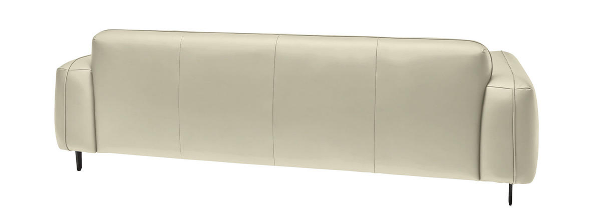 3-SITZER-SOFA  in Echtleder Creme   - Anthrazit/Creme, Design, Leder/Metall (230/70/109cm) - Johann Jakob