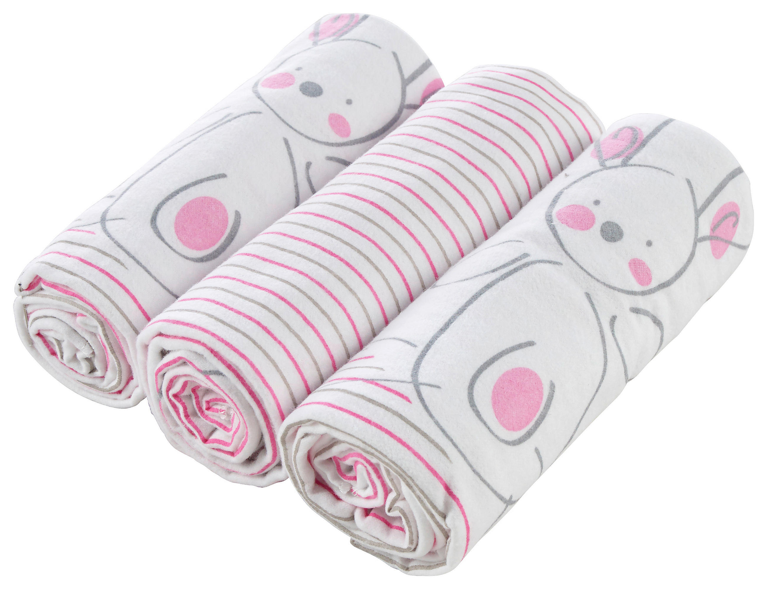 STOFFWINDEL  - Weiss/Pink, Basics, Textil (75/75cm) - My Baby Lou