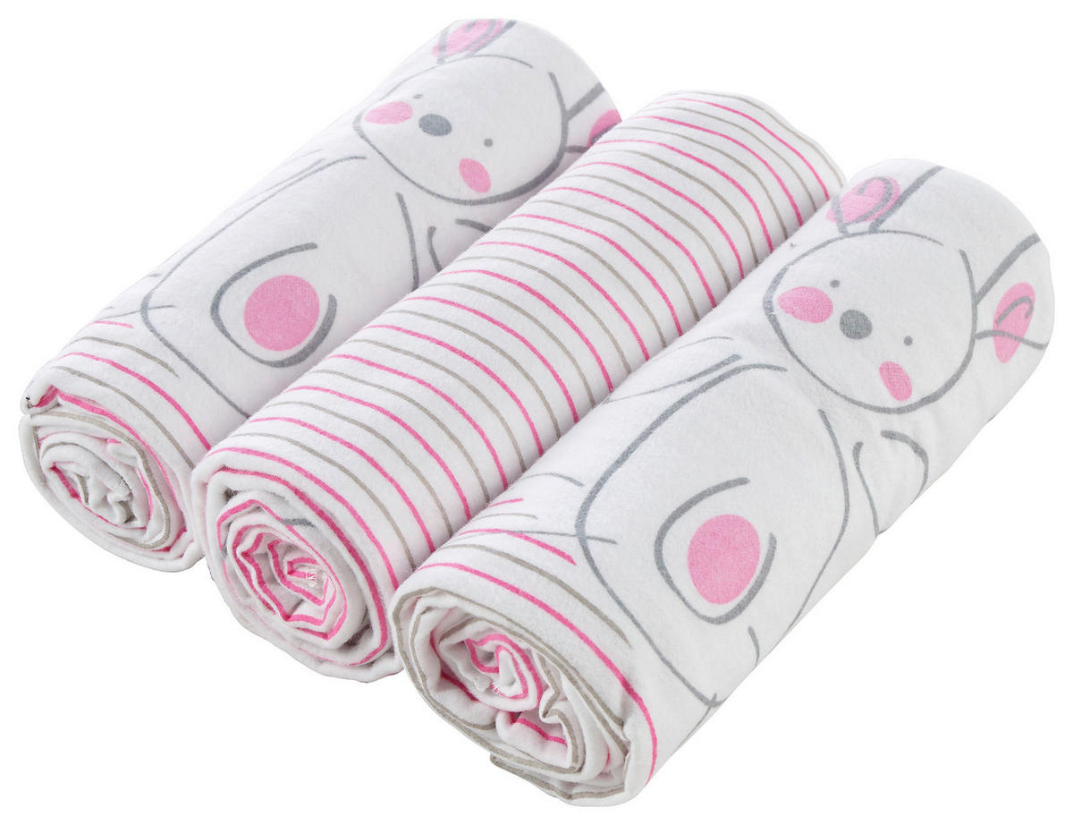 STOFFWINDEL  - Weiss/Pink, Basics, Textil (75/75cm) - My Baby Lou