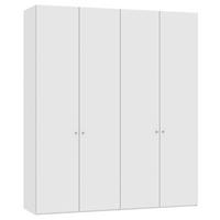 DREHTÜRENSCHRANK  in Weiß, Weiß Hochglanz  - Weiß Hochglanz/Silberfarben, Design, Holzwerkstoff/Metall (203/236/59cm) - Jutzler