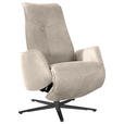 RELAXSESSEL in Leder Creme  - Anthrazit/Creme, Design, Leder/Metall (71/114/84cm) - Johann Jakob
