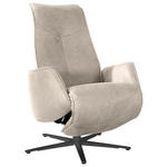 RELAXSESSEL in Leder Creme  - Anthrazit/Creme, Design, Leder/Metall (71/114/84cm) - Johann Jakob