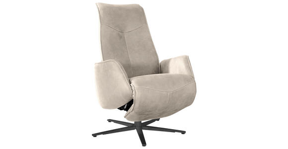 RELAXSESSEL in Leder Creme  - Anthrazit/Creme, Design, Leder/Metall (71/114/84cm) - Johann Jakob