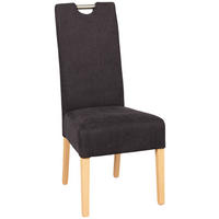 STUHL  in Stahl Webstoff Holz, Metall, Textil  - Dunkelbraun/Buchefarben, Natur, Holz/Textil (47/103/60cm) - Cantus