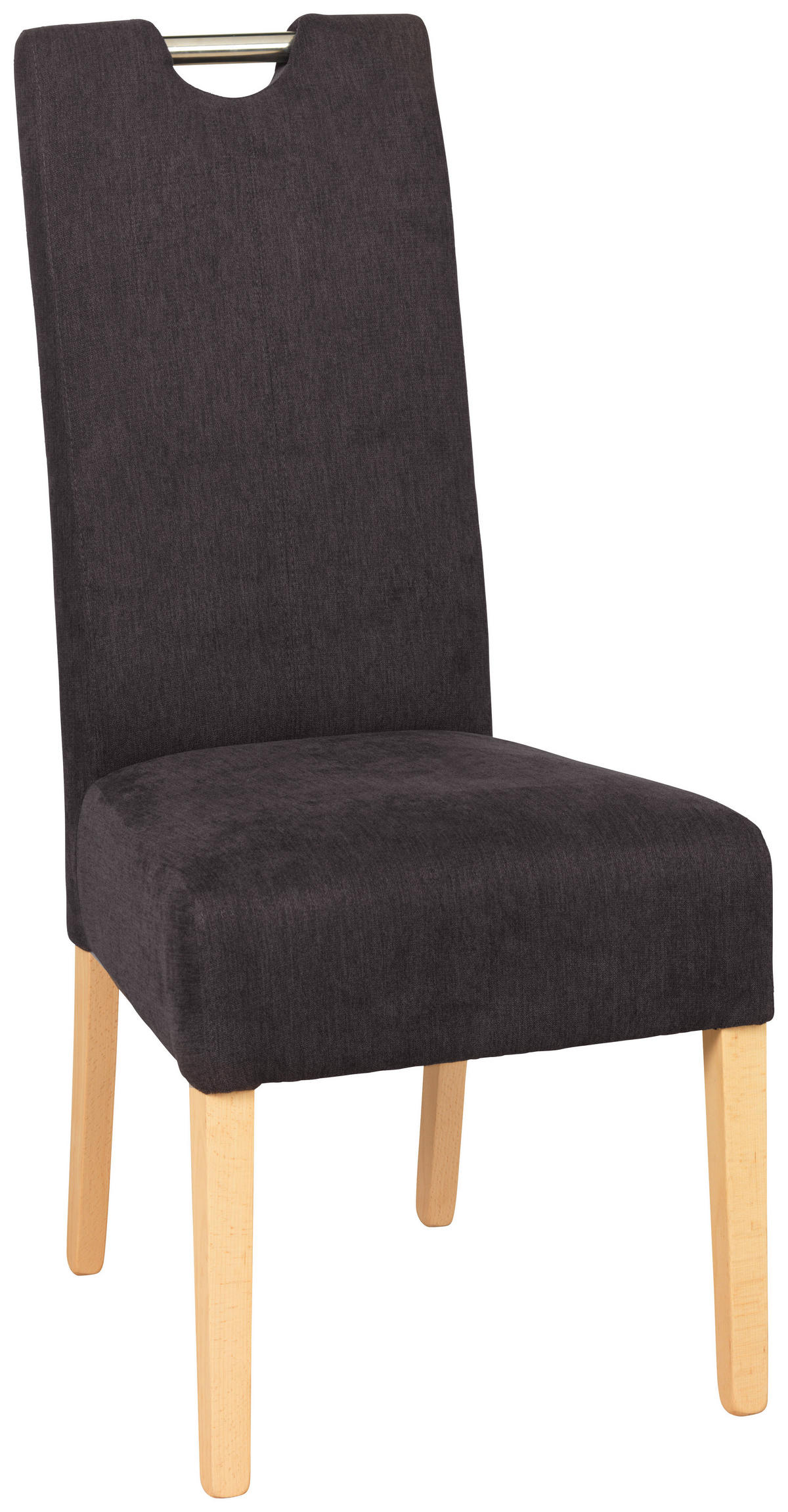 STUHL  in Stahl Webstoff Holz, Metall, Textil  - Dunkelbraun/Buchefarben, Natur, Holz/Textil (47/103/60cm) - Cantus
