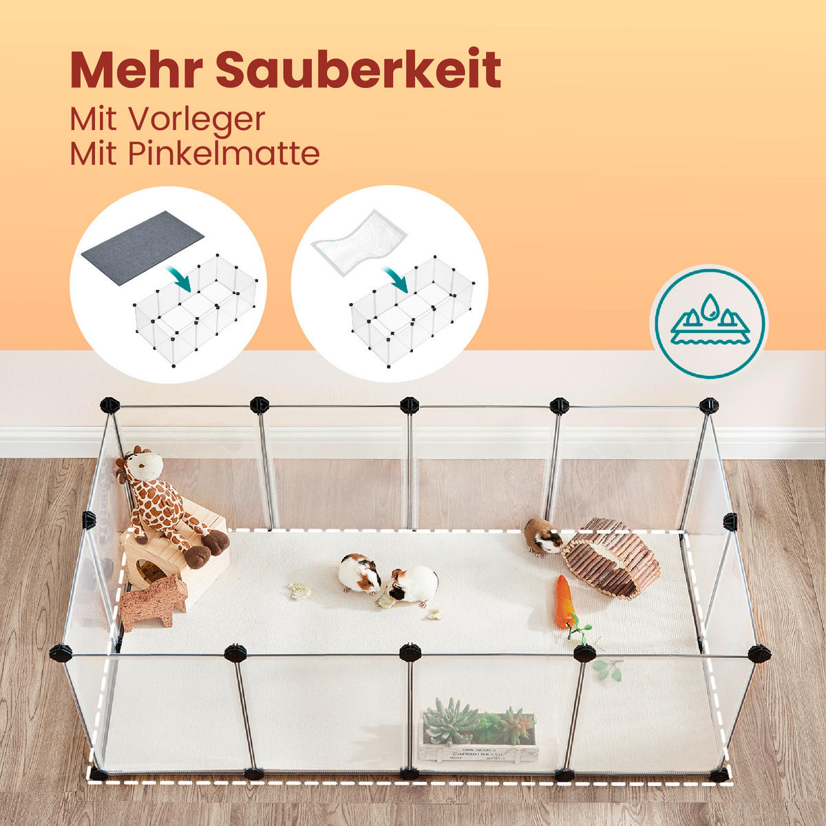 HEIMTIERGEHEGE - Weiß, Basics, Kunststoff (125/42/63cm)