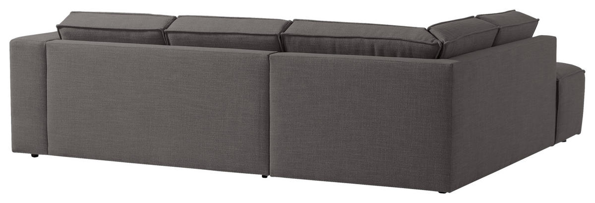 ECKSOFA DICE Dunkelgrau Struktur  - Dunkelgrau/Schwarz, MODERN, Kunststoff/Textil (220/275cm) - Trendmanufaktur
