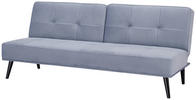 SCHLAFSOFA in Samt Hellblau  - Schwarz/Hellblau, Trend, Holz/Textil (191/81/81cm) - Ti'me