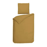BETTWÄSCHE 2-teilig Punto Makosatin 135/200 cm  - Goldfarben, Basics, Textil (135/200cm)