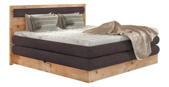 BOXSPRINGBETT 180/200 cm in Eichefarben, Dunkelbraun - Eichefarben/Dunkelbraun, KONVENTIONELL, Holz/Holzwerkstoff (180/200cm) - Valnatura