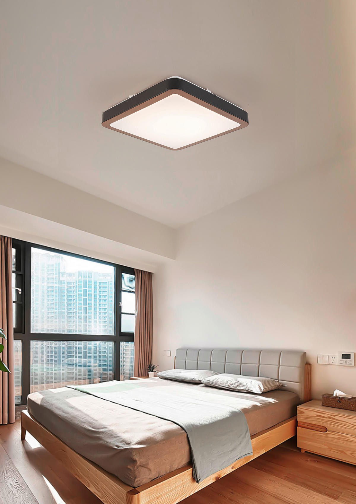 STROPNA LED-SVETILKA   24 W/2200 lm/3000 K/220-240 V/ - črna/bela, Basics, kovina/umetna masa (37/37/8cm) - Novel