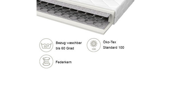 FEDERKERNMATRATZE 80/200 cm  - Weiß, Basics, Textil (80/200cm) - Sleeptex