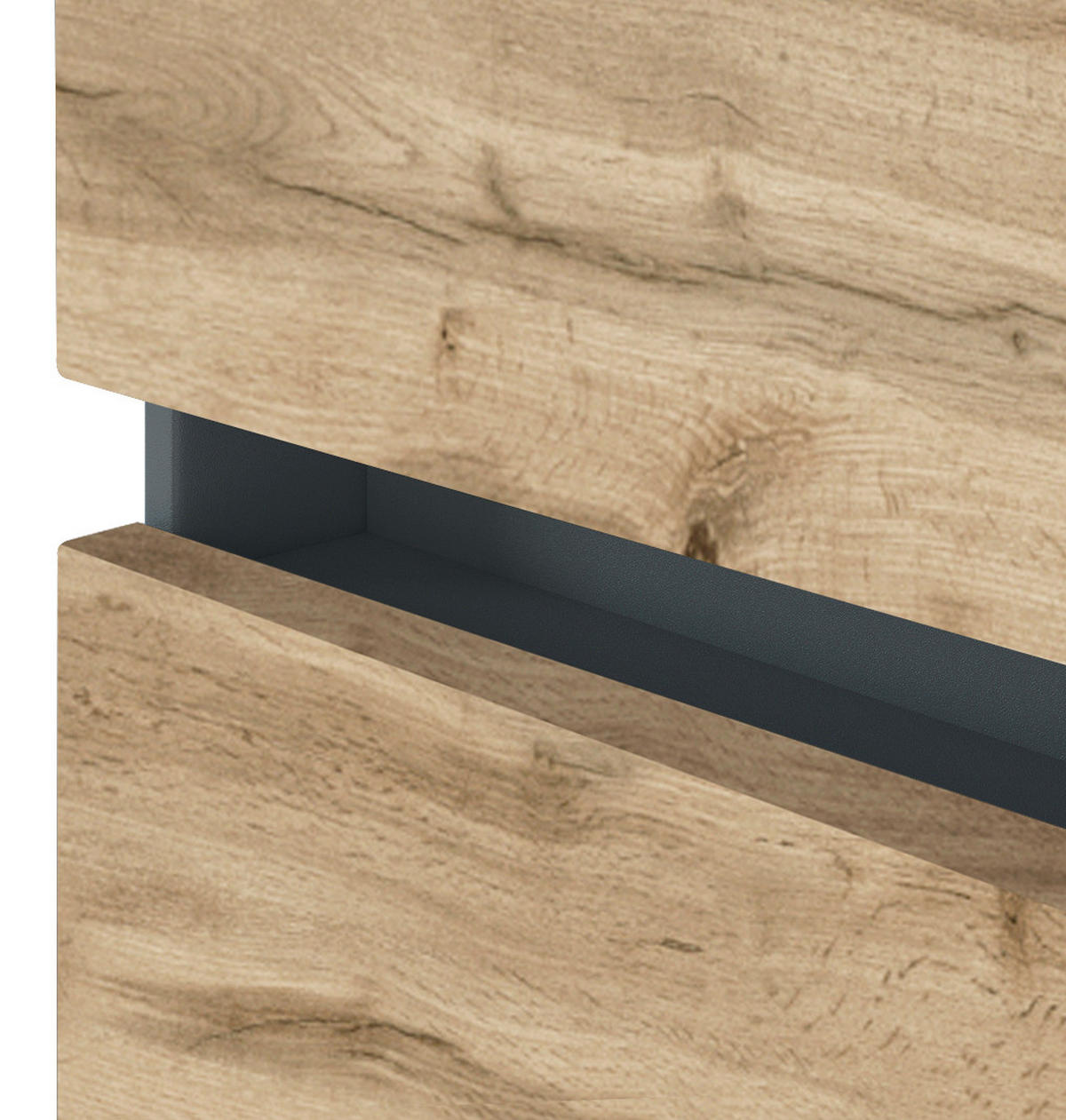 WASCHBECKENUNTERSCHRANK 60/55/35 cm  - Silberfarben/Eiche Wotan, KONVENTIONELL, Holzwerkstoff/Kunststoff (60/55/35cm) - Held