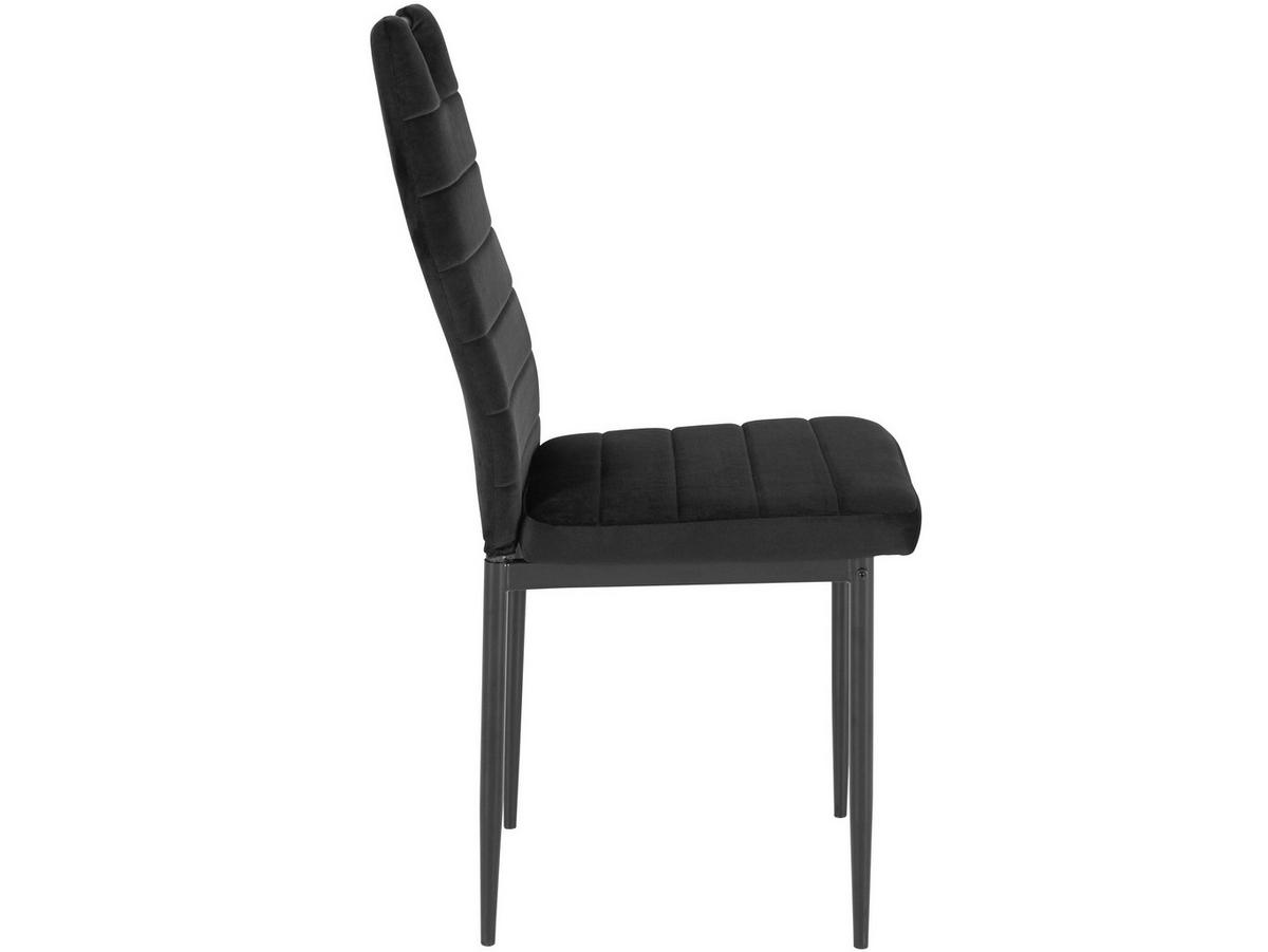 STUHL-SET 4 Stück  in Velours  - Schwarz, MODERN, Textil/Metall (42/98/53cm) - MID.YOU