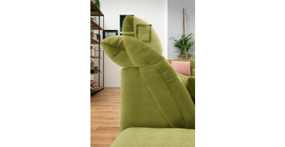 WOHNLANDSCHAFT  in Mikrofaser Hellgrün  - Chromfarben/Hellgrün, Design, Kunststoff/Textil (204/350/211cm) - Xora