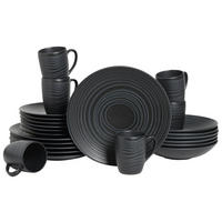 KOMBISERVICE Schwarz Lava Stone 24-teilig 6 Personen  - Schwarz, Basics, Keramik - Creatable