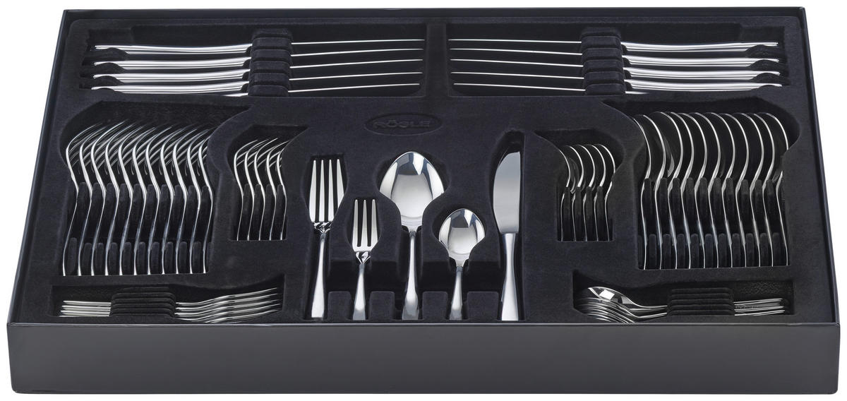 BESTECKSET Passion 30-teilig  - Silberfarben, Basics (27,5/46,0/5,5cm) - Rösle