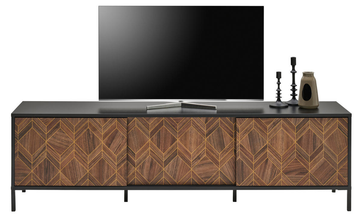 LOWBOARD  in 187,8/54/42 cm  - Goldfarben/Schwarz, Trend, Holzwerkstoff/Metall (187,8/54/42cm) - Hom`in