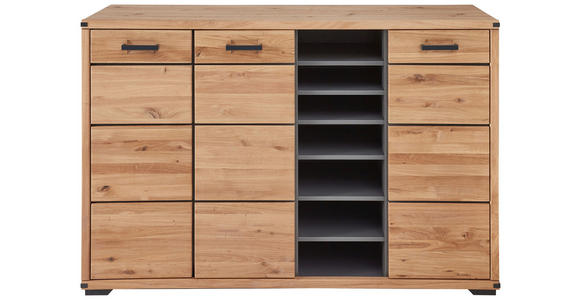 SCHUHSCHRANK 160/107/41 cm - Graphitfarben/Eiche Artisan, Natur, Holz/Holzwerkstoff (160/107/41cm) - Linea Natura