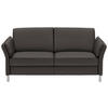 2,5-SITZER in Echtleder Mokka  - Alufarben/Mokka, Design, Leder/Metall (164cm) - Dieter Knoll