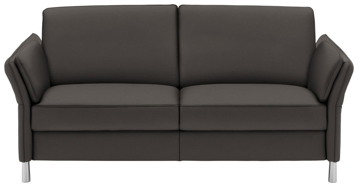 2,5-SITZER in Echtleder Mokka  - Alufarben/Mokka, Design, Leder/Metall (164cm) - Dieter Knoll
