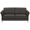 2,5-SITZER in Leder Mokka  - Alufarben/Mokka, Design, Leder/Metall (164cm) - Dieter Knoll