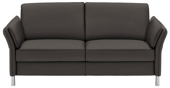2,5-SITZER in Leder Mokka  - Alufarben/Mokka, Design, Leder/Metall (164cm) - Dieter Knoll