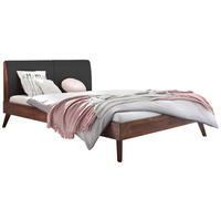 BETT 140/200 cm  in Anthrazit, Nussbaumfarben  - Anthrazit/Nussbaumfarben, Natur, Holz (140/200cm) - Hasena