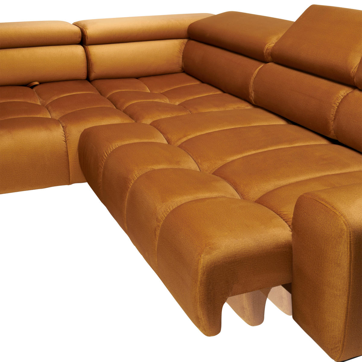 ECKSOFA in Webstoff Currygelb  - Currygelb/Schwarz, Design, Textil/Metall (216/300cm) - Welnova