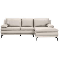 ECKSOFA Weiß Echtleder  - Schwarz/Weiß, Design, Leder (248/158cm) - MID.YOU