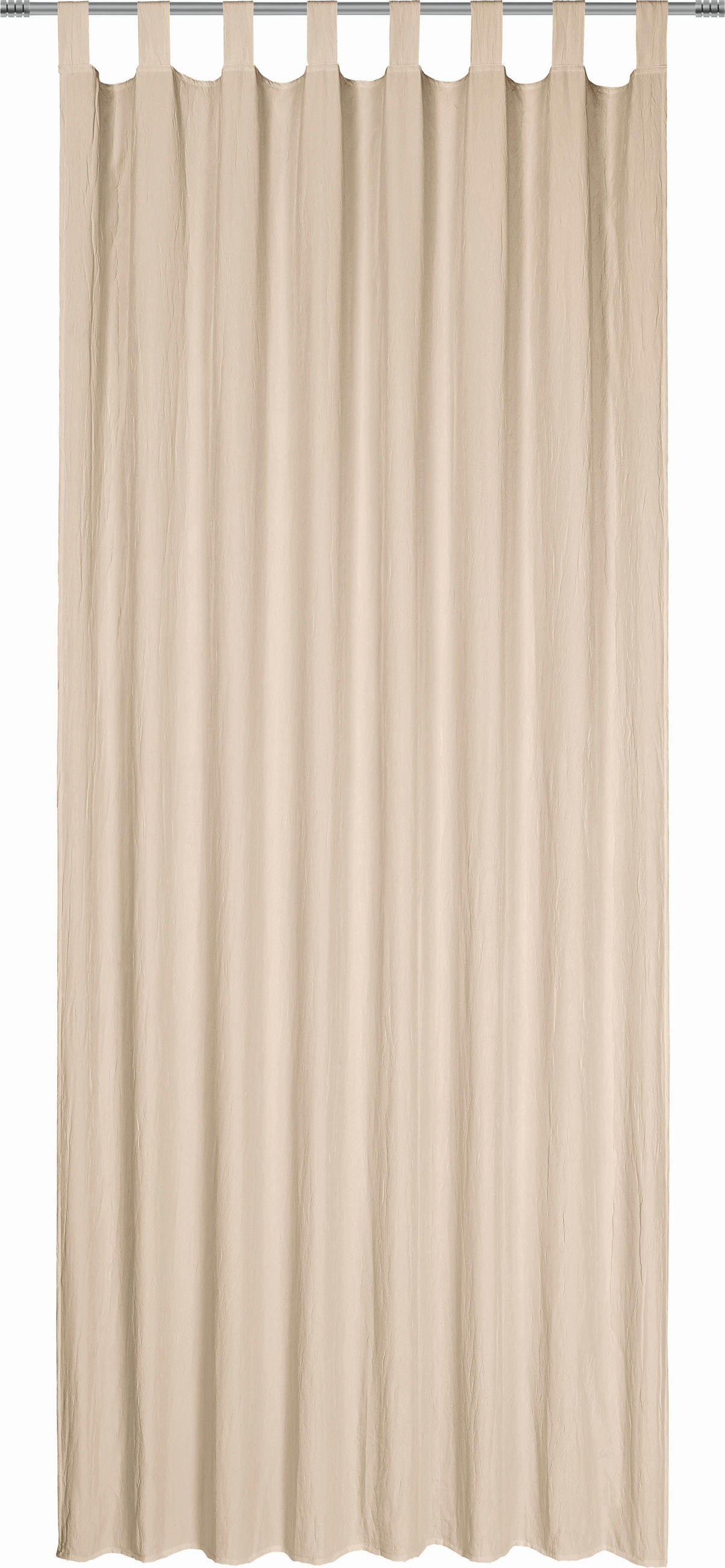 ZAVESA Z ZANKAMI POLO  pol prosojno  135/245 cm   - peščene barve, Konvencionalno, tekstil (135/245cm) - Boxxx