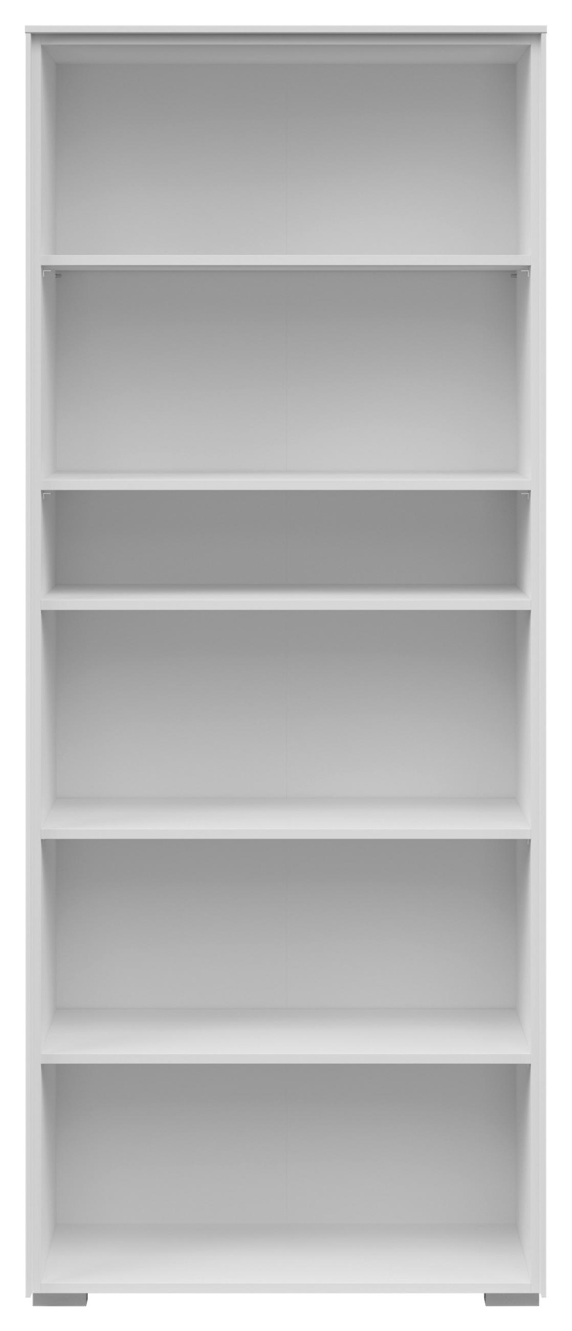 AKTENREGAL Weiß  - Silberfarben/Weiß, KONVENTIONELL, Holzwerkstoff/Kunststoff (81/199/37cm) - Voleo